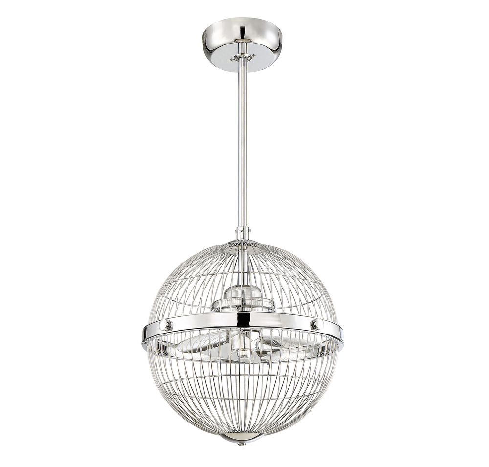 Arena Polished Nickel Pendant Fan D'Lier