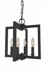 Framburg Limited Editions F-L1184 MBLACK - 4-LIGHT MATTE BLACK ANDREW DUAL MOUNT MINI CHANDELIER