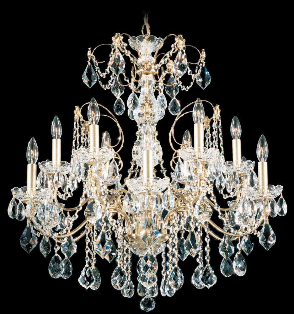 Century 12 Light 120V Chandelier in Heirloom Gold with Heritage Handcut Crystal