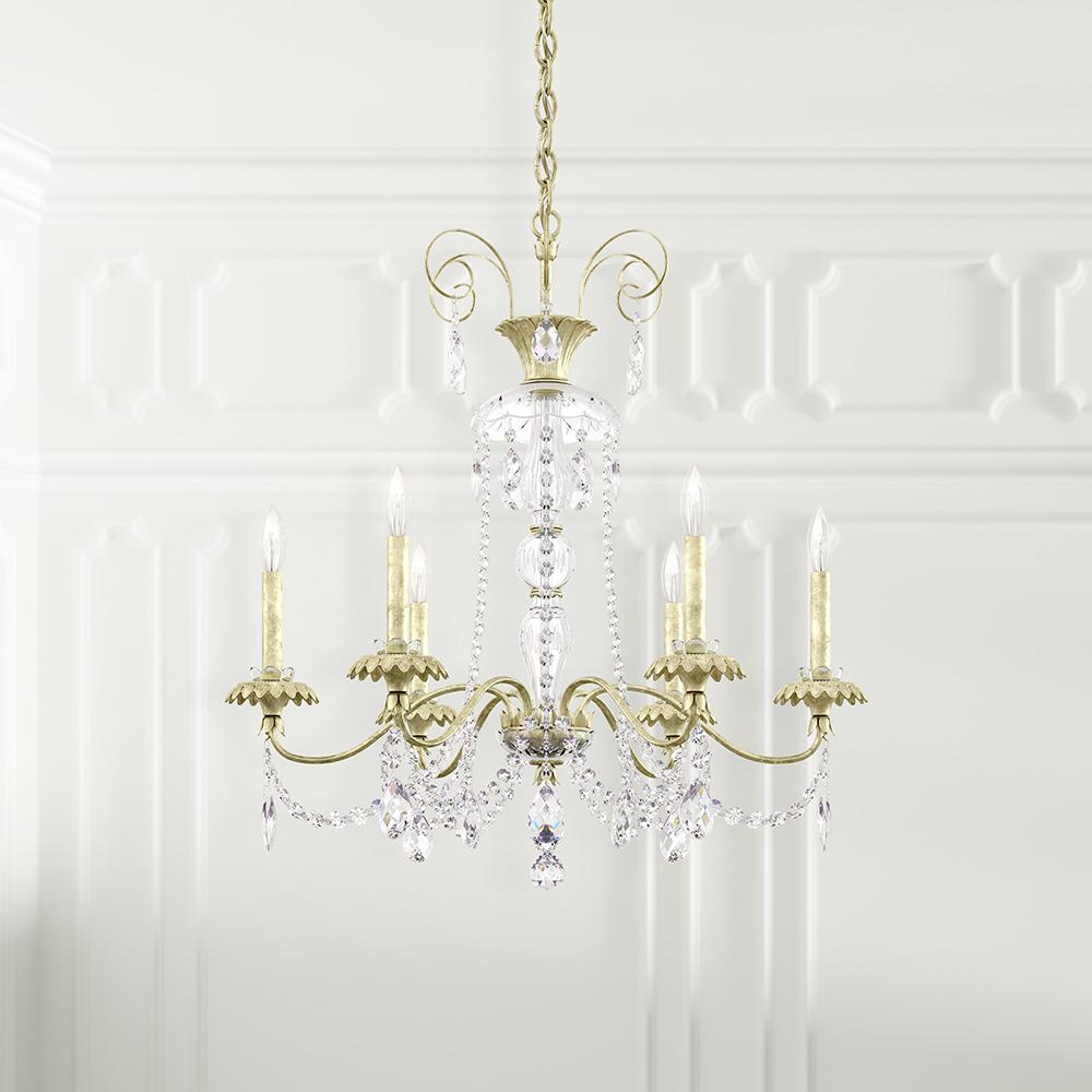 Helenia 6 Light 120V Chandelier in Heirloom Gold with Clear Heritage Handcut Crystal
