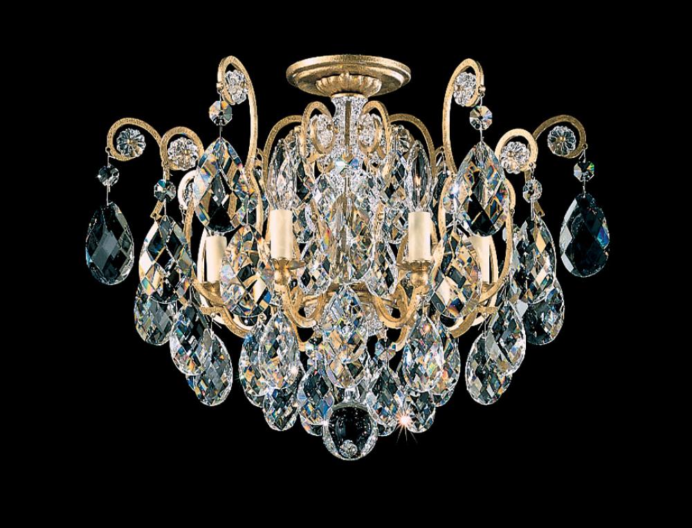 Renaissance 6 Light 120V Semi-Flush Mount in Heirloom Bronze with Crystals from Swarovski®