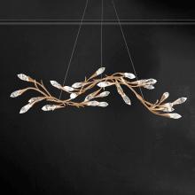 Schonbek 1870 S2456-26OH - Secret Garden 56in LED 3500K 120V-277V Linear Pendant in French Gold with Optic Haze Quartz