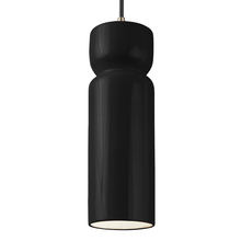 Justice Design Group CER-6510-BLK-ABRS-BKCD - Tall Hourglass Pendant