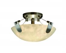 Justice Design Group CLD-9610-35-NCKL-LED2-2000 - 14&#34; LED Semi-Flush Bowl w/ U-Clips