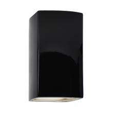 Justice Design Group CER-0910W-BLK-LED1-1000 - Small Rectangle - Closed Top (Outdoor) - LED