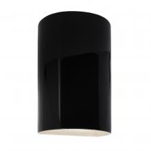 Justice Design Group CER-0940W-BLK-LED1-1000 - Small Cylinder - Closed Top (Outdoor) - LED