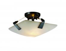 Justice Design Group FSN-9630-25-OPAL-MBLK-LED2-2000 - 14" LED Semi-Flush Bowl w/ Tapered Clips