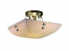 Justice Design Group PNA-9650-25-WAVE-NCKL-F2-LED2-2000 - 14&#34; LED Semi-Flush Bowl w/ Finials