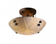 Justice Design Group PNA-9650-35-BANL-DBRZ-F1-LED2-2000 - 14&#34; LED Semi-Flush Bowl w/ Finials