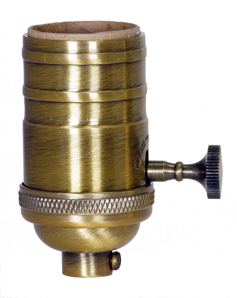 3 Way Socket; Antique Cast Brass; With Set Screw