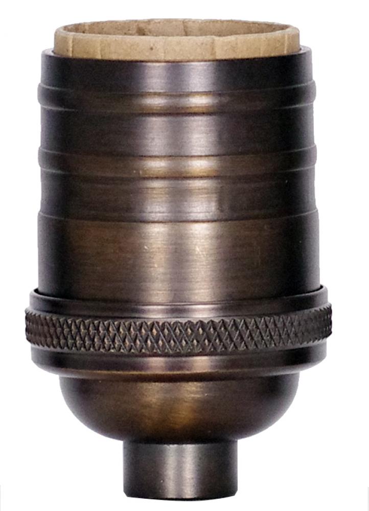Short Keyless Socket; 1/8 IPS; 4 Piece Stamped Solid Brass; Dark Antique Brass Finish; 660W; 250V