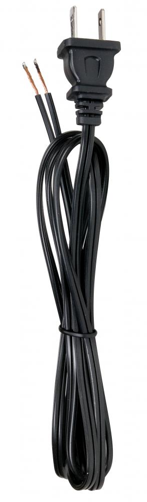 6 Foot 18/2 SPT-1 105C Cord Set; Black Finish; 24" Hank; 200 Carton; Molded Polarized Plug;