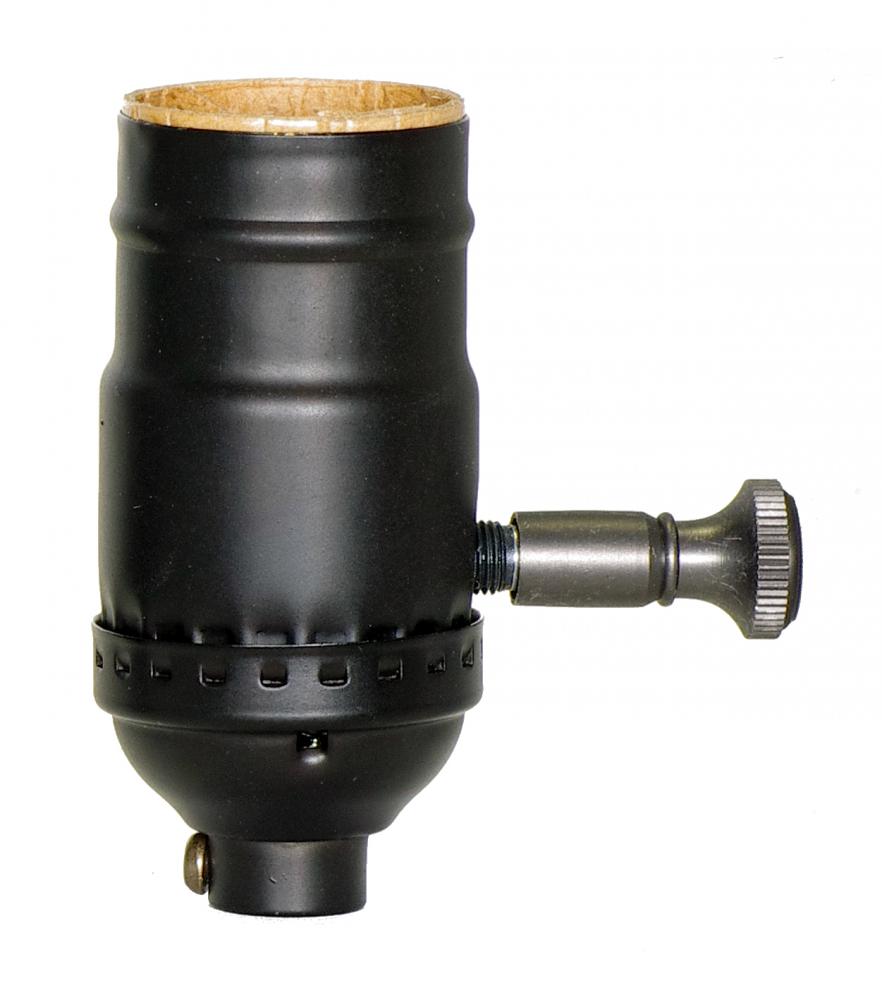 150W Full Range Turn Knob Dimmer Socket; 1/8 IPS; 3 Piece Stamped Solid Brass; Dark Antique Brass