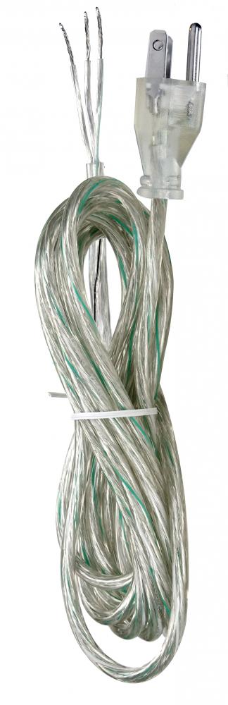 12 Foot Cord Set; Clear Silver Finish