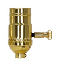 Satco Products Inc. 80/1042 - 150W Full Range Turn Knob Dimmer Socket; 1/8 IPS; 3 Piece Stamped Solid Brass; Polished Brass