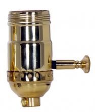Satco Products Inc. 80/1044 - 150W Full Range Turn Knob Dimmer Socket; 1/8 IPS; 3 Piece Stamped Solid Brass; Polished Brass