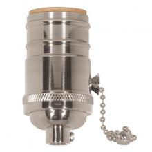 Satco Products Inc. 80/1053 - On-Off Pull Chain Socket; 1/8 IPS; 4 Piece Stamped Solid Brass; Polished Nickel Finish; 660W; 250V