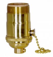 Satco Products Inc. 80/1291 - On-Off Pull Chain Socket; 1/8 IPS; 4 Piece Stamped Solid Brass; Polished Brass Finish; 660W; 250V;