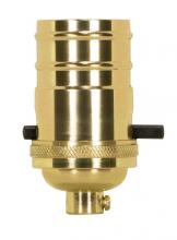Satco Products Inc. 80/1432 - On-Off Push Thru Socket; 1/8 IPS; 4 Piece Stamped Solid Brass; Polished Brass Finish; 660W; 250V
