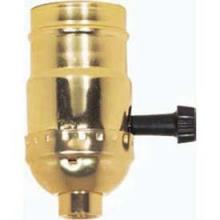 Satco Products Inc. 80/1559 - On-Off Turn Knob Socket With Removable Knob; 1/8 IPS; Aluminum; Nickel Finish; 250W; 250V