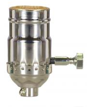 Satco Products Inc. 80/1696 - 200W Full Range Turn Knob Dimmer Socket; 1/8 IPS; 3 Piece Stamped Solid Brass; Polished Nickel