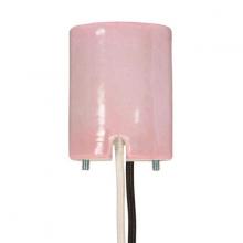 Satco Products Inc. 80/1791 - Keyless Pink Porcelain Mogul Socket for Open HID Fixtures, Mounting Screws Held Captive, 1/2&#34;