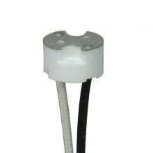 Satco Products Inc. 80/1873 - G8 Porcelain Halogen Socket; 6&#34; 200C Leads SF-1; 3/8&#34; Height; 11/16&#34; Diameter; 1/2&#34;