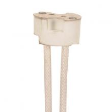Satco Products Inc. 80/2049 - Porcelain Halogen Round Socket; 12&#34; Leads; G4-GX5.3-GY6.35 Base; SF-1 200C Leads; 3/8&#34;