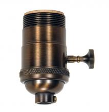 Satco Products Inc. 80/2153 - 3 Way Cast Socket; Dark Antique Brass Finish; With Set Screw; Threaded