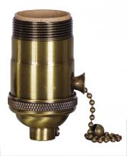 Satco Products Inc. 80/2216 - On-Off Pull Chain Socket; 1/8 IPS; 4 Piece Stamped Solid Brass; Antique Brass Finish; 660W; 250V;
