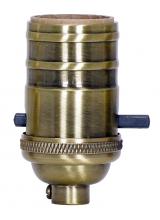 Satco Products Inc. 80/2218 - On-Off Push Thru Socket; 1/8 IPS; 4 Piece Stamped Solid Brass; Antique Brass Finish; 660W; 250V