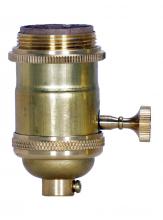 Satco Products Inc. 80/2238 - 3 Way Socket; Unfinished; Solid Brass; Turn Knob; 4pc; With Set Screw