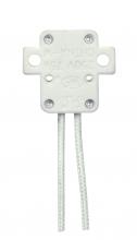 Satco Products Inc. 80/2307 - G5.3 Halogen Socket With 2 Mounting Holes; 9&#34; SF-1 200C Leads; 3/8&#34; Height; 1-1/16&#34;