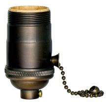 Satco Products Inc. 80/2399 - On-Off Pull Chain Socket; 1/8 IPS; 4 Piece Stamped Solid Brass; Dark Antique Brass Finish; 660W;