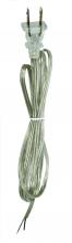 Satco Products Inc. 80/2474 - 6 Foot 18/2 SPT-1 105C Cord Set; Silver Finish; 24" Hank; 200 Carton; Molded Polarized Plug;