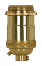 Satco Products Inc. 80/2565 - Medium base lampholder; 4pc. Solid brass; Keyless; 2 Uno rings; Polished brass finish