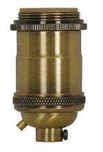 Satco Products Inc. 80/2567 - Medium base lampholder; 4pc. Solid brass; Keyless; 2 Uno rings; Antique brass finish