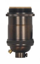 Satco Products Inc. 80/2568 - Medium base lampholder; 4pc. Solid brass; Keyless; 2 Uno rings; Antique brass finish