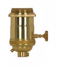 Satco Products Inc. 80/2569 - Medium base lampholder; 4pc. Solid brass; On/Off Key; 2 Uno rings; Polished brass finish