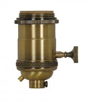 Satco Products Inc. 80/2571 - Medium base lampholder; 4pc. Solid brass; On/Off Key; 2 Uno rings; Antique brass finish