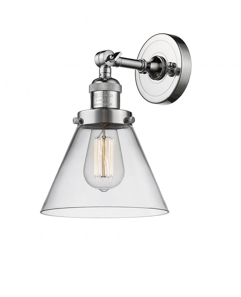 Cone - 1 Light - 8 inch - Polished Chrome - Adjustable Sconce