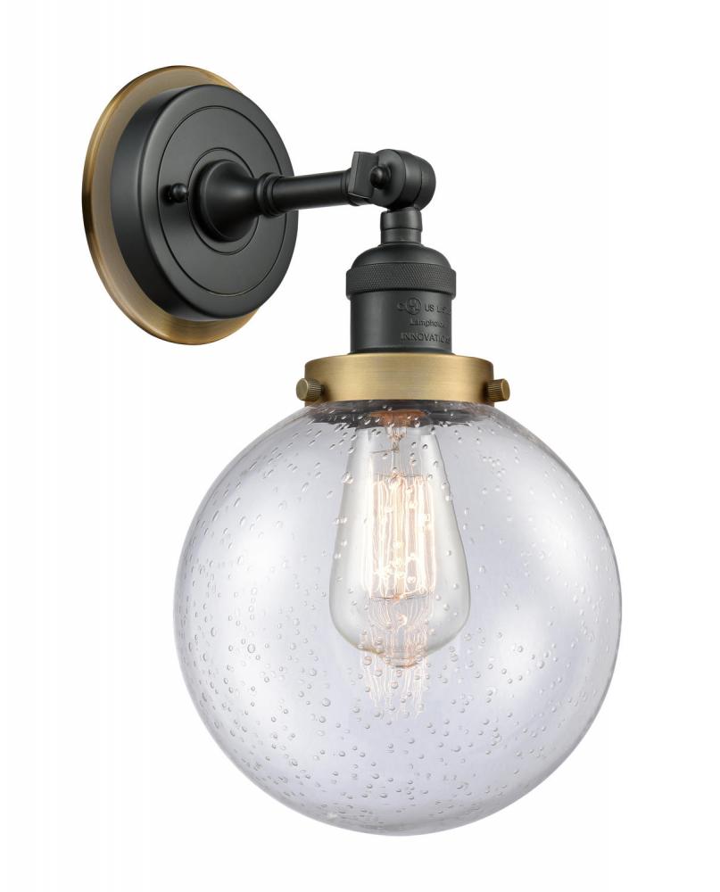 Innovations 447-1S-BK-G204-8 One Light Mini Pendant from Franklin Restoration Collection 