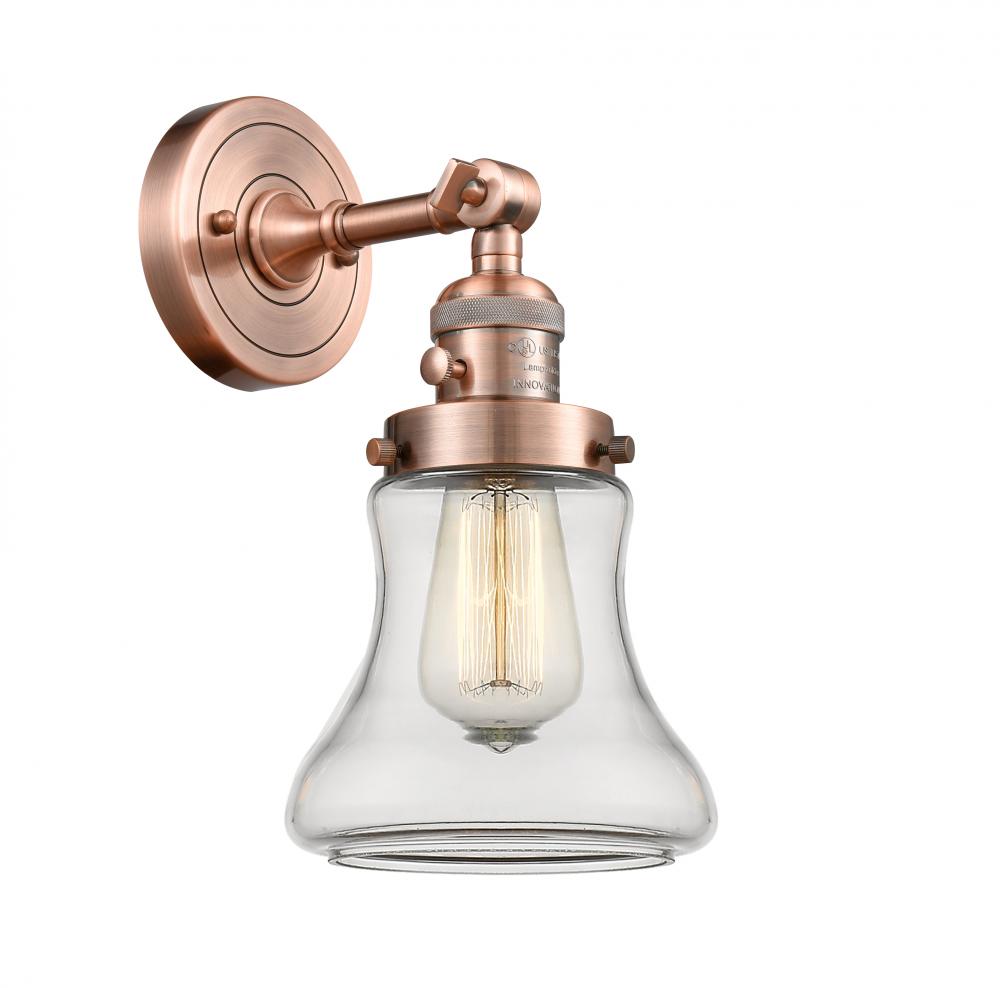 Innovations 201F-AC-G202-8-LED 1 Light Vintage Dimmable LED Semi-Flush Mount Antique Copper 
