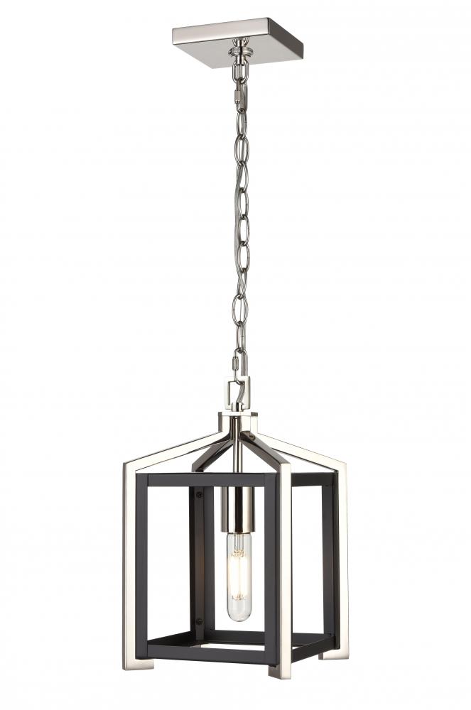 Wiscoy - 1 Light - 8 inch - Black Polished Nickel - Pendant