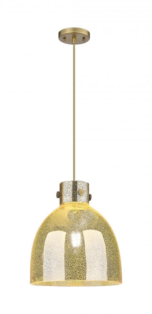 Newton Bell - 1 Light - 12 inch - Brushed Brass - Cord hung - Pendant