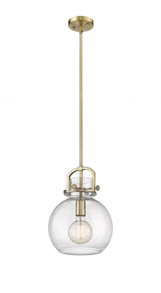 Newton Sphere - 1 Light - 8 inch - Brushed Brass - Stem Hung - Mini Pendant