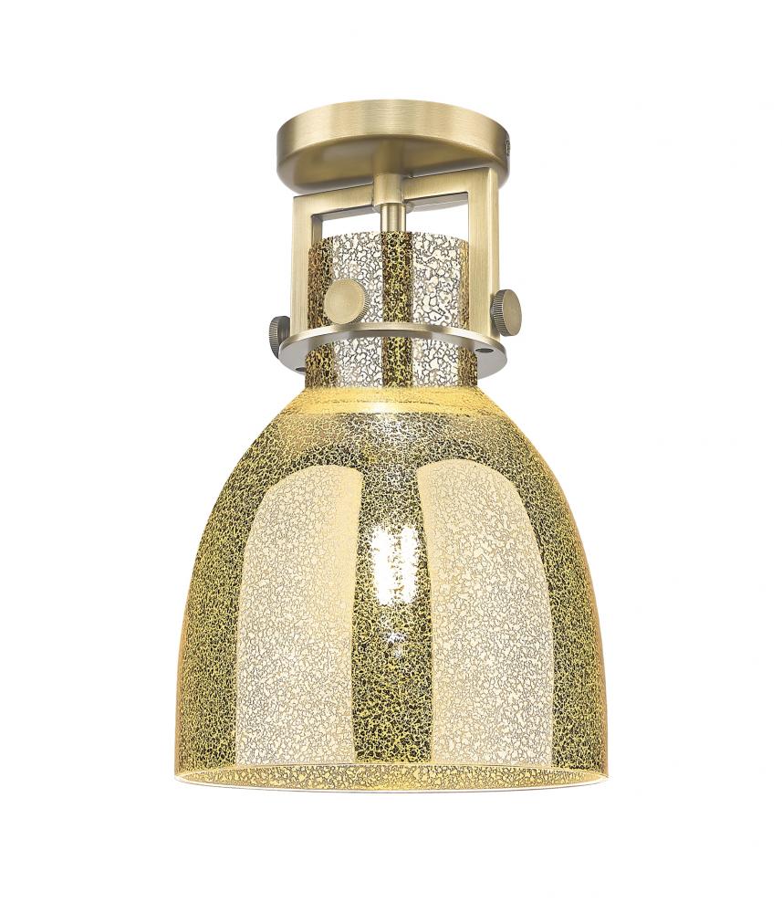 Newton Bell - 1 Light - 8 inch - Brushed Brass - Flush Mount
