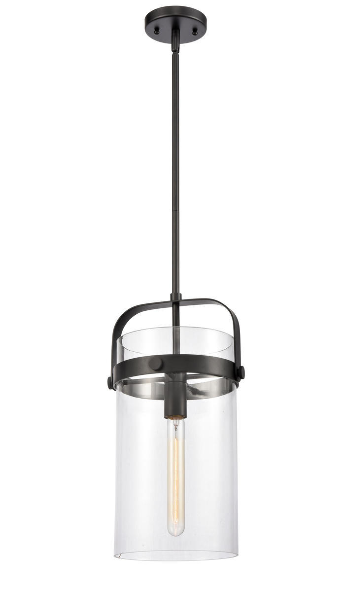 Pilaster - 1 Light - 9 inch - Matte Black - Cord hung - Mini Pendant