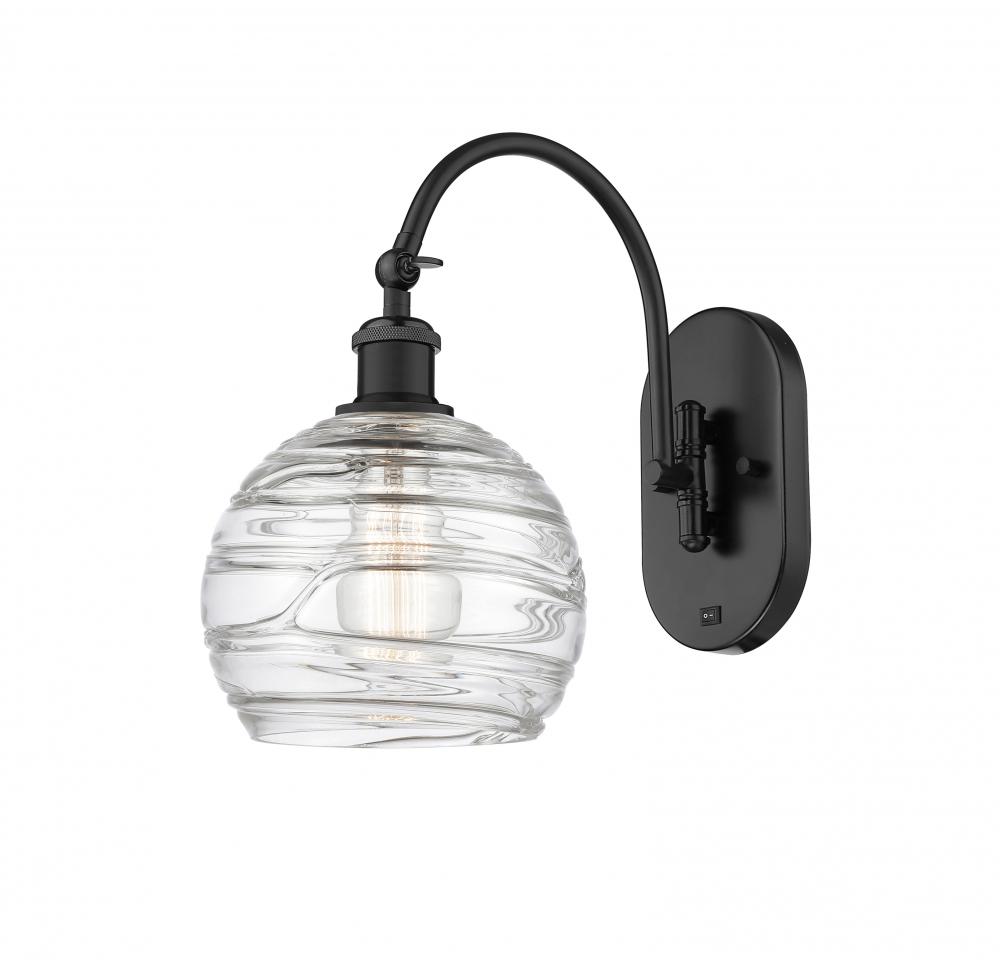 Athens Deco Swirl - 1 Light - 8 inch - Matte Black - Adjustable Swing Arm
