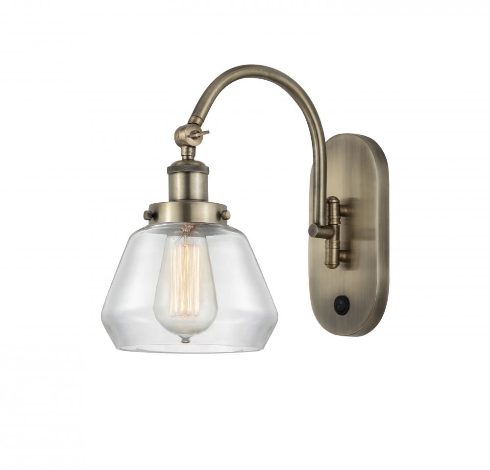 Fulton - 1 Light - 7 inch - Antique Brass - Adjustable Swing Arm